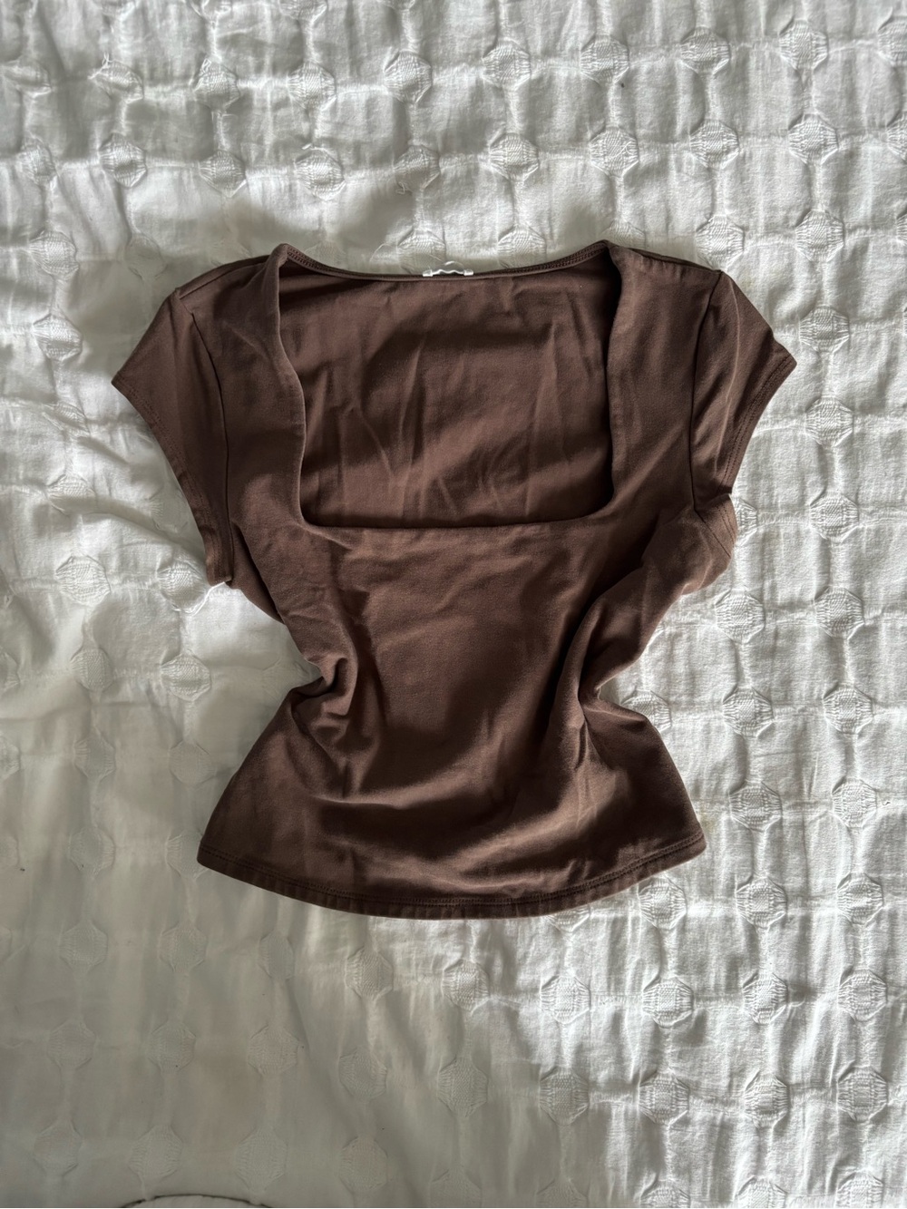 Garage Brown Square Neck Crop Top